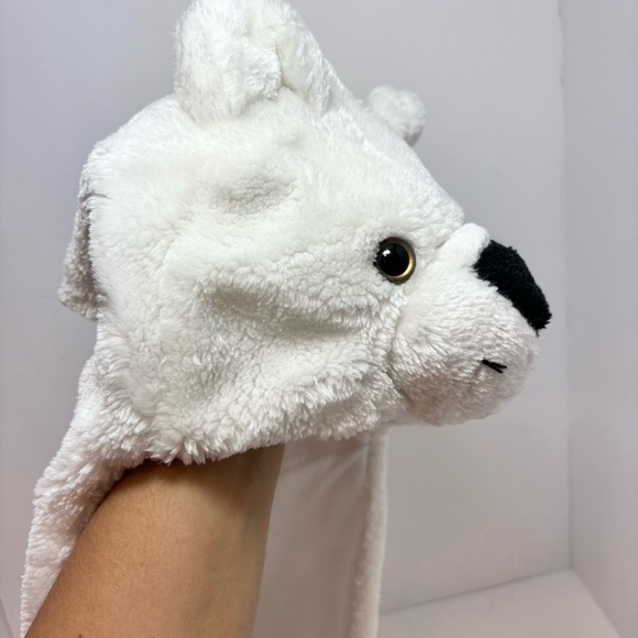 Polar Bear Cartoon Animal Plush Hat  Winter Warm Cap Combined Scarf and gloves - Picture 7 of 9
